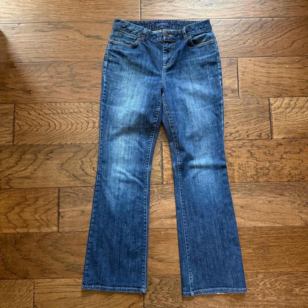 Talbots Bootcut Jeans Sz 10 Dark Wash Stretch Mid Rise Signature Fit Y2K